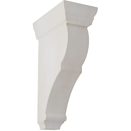 Ekena Millwork 2"W x 4 1/2"D x 8"H Small Rojas Wood Vintage Decor Corbel, Chalk Dust White CORWD02X04X08RJWH